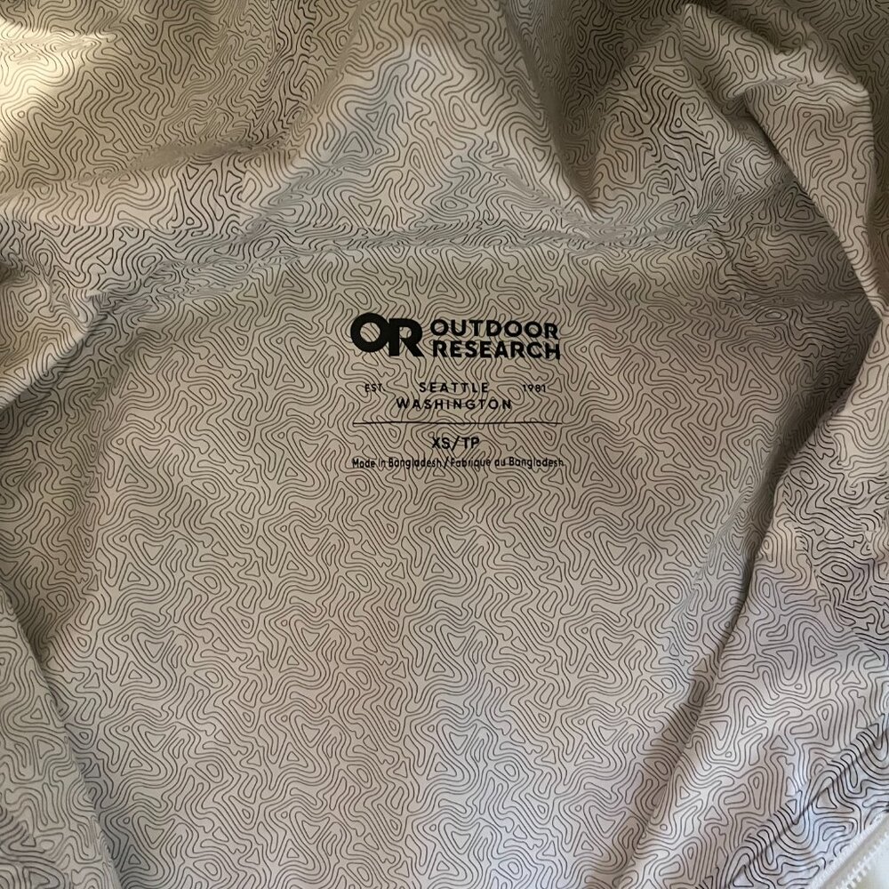 Outdoor Research Rain Jacket; Cream, size XS - Picture 2 of 3